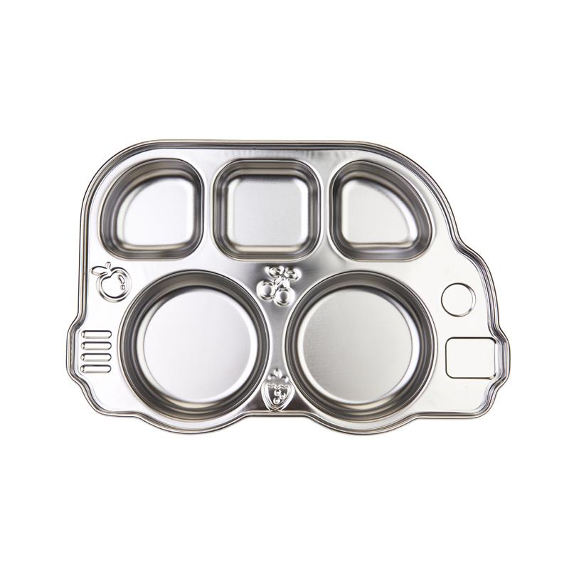 Divided Stainless Steel Car Shaped Food Snack Tray Plate For
