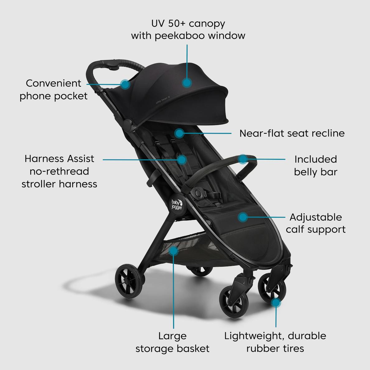 Baby Jogger City Tour2 Compact Travel Stroller