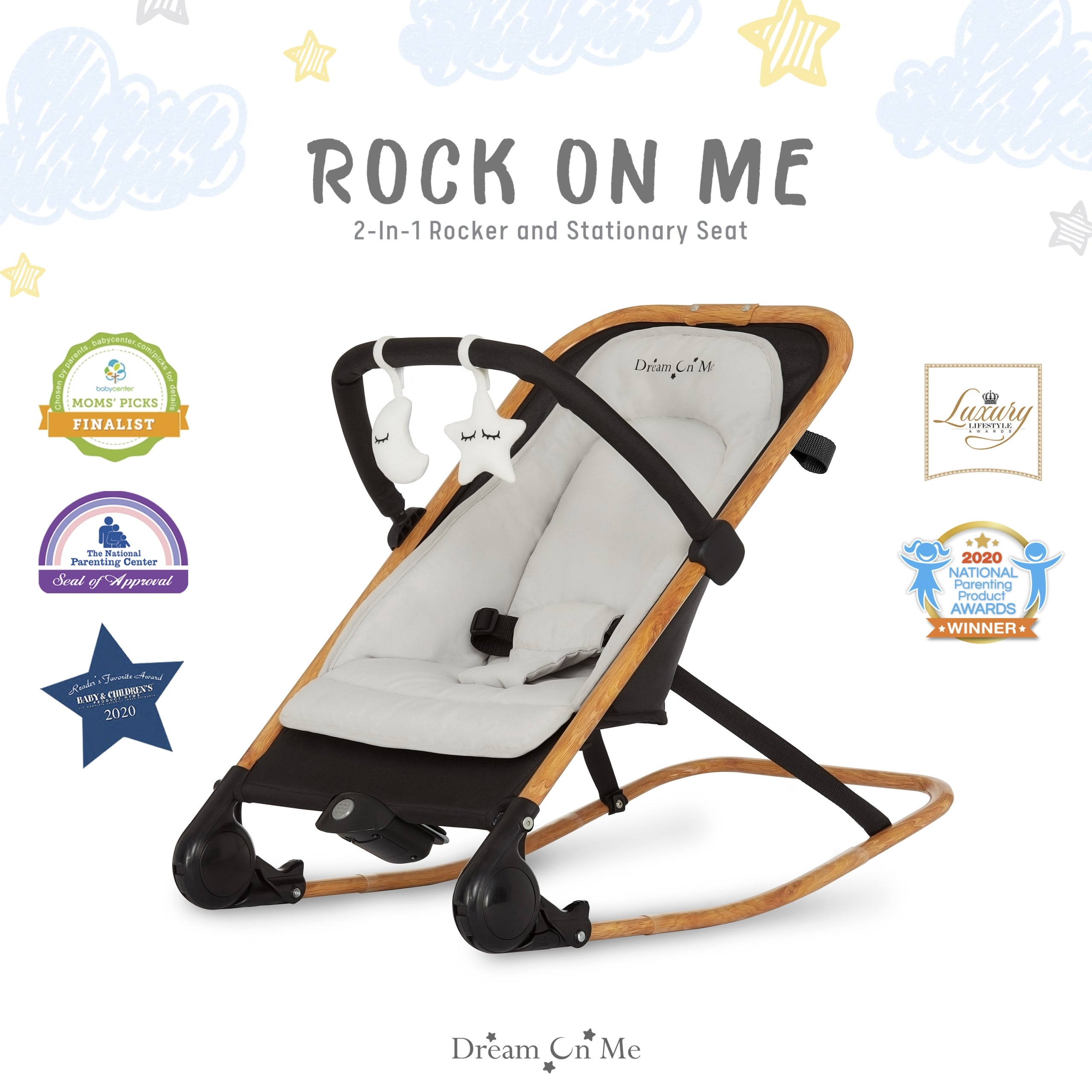 Dream On Me Rock With Me 2-in-1 Rocker And Stationary Seat