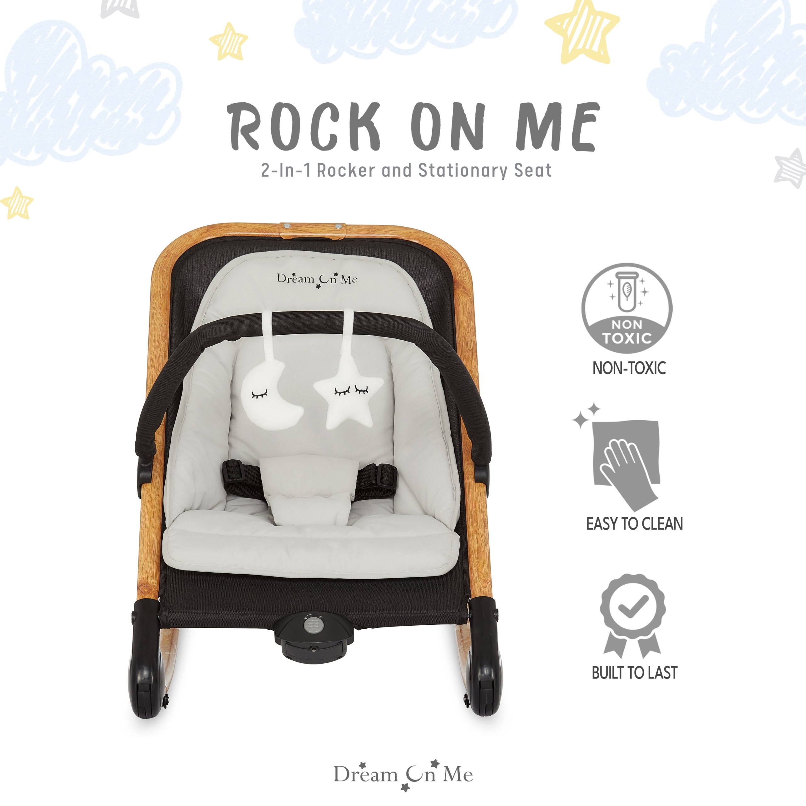 Dream On Me Rock With Me 2-in-1 Rocker And Stationary Seat