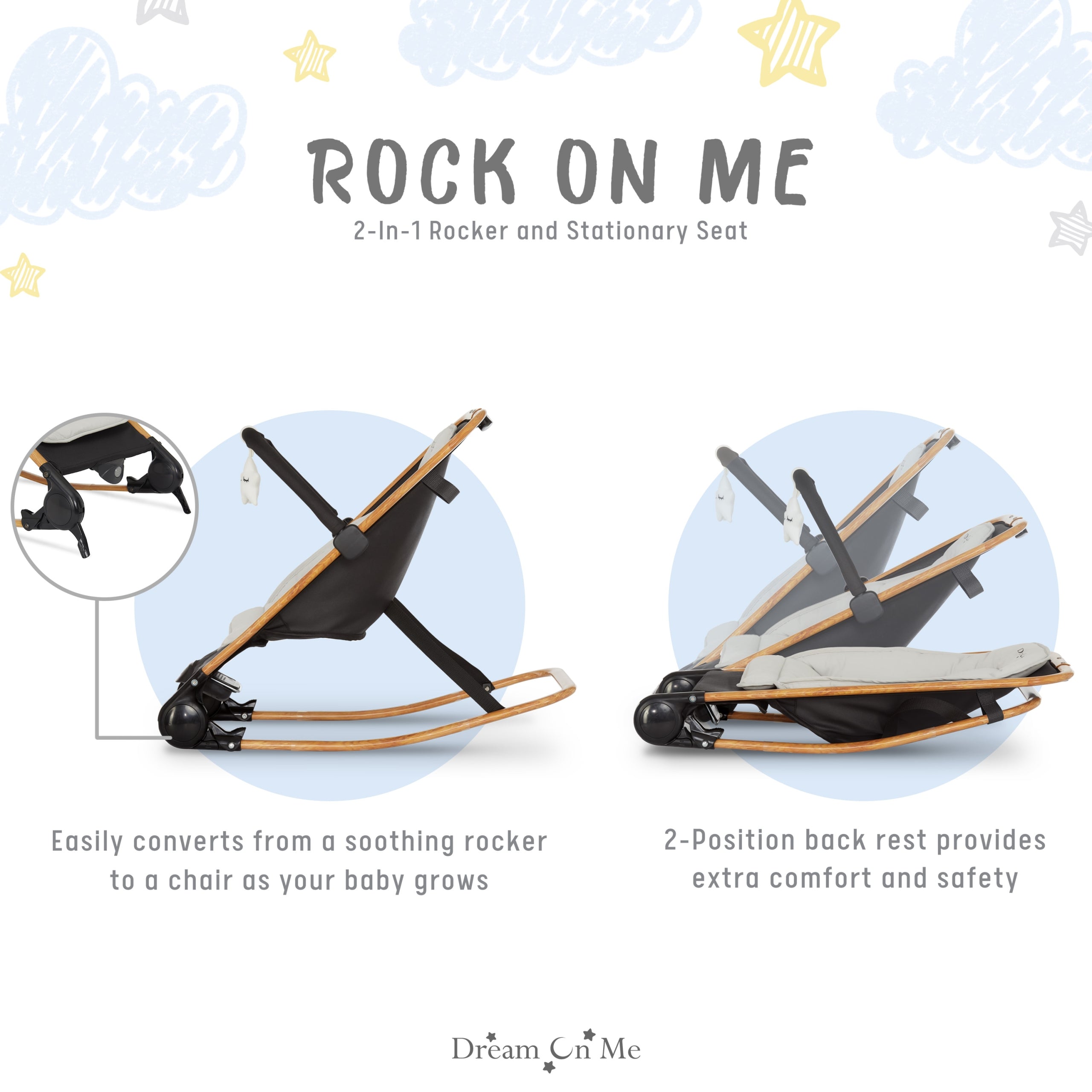 Dream On Me Rock With Me 2-in-1 Rocker And Stationary Seat