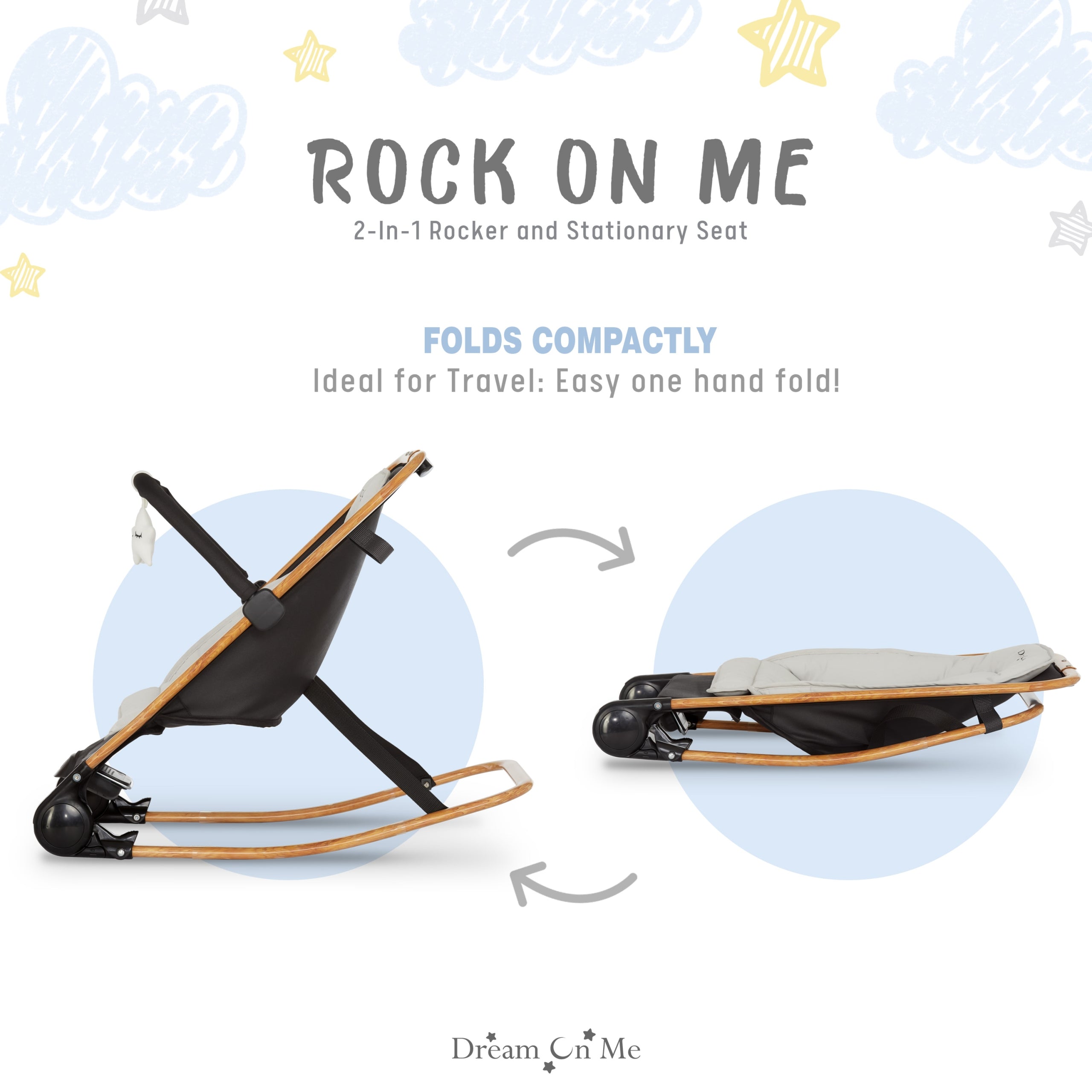 Dream On Me Rock With Me 2-in-1 Rocker And Stationary Seat