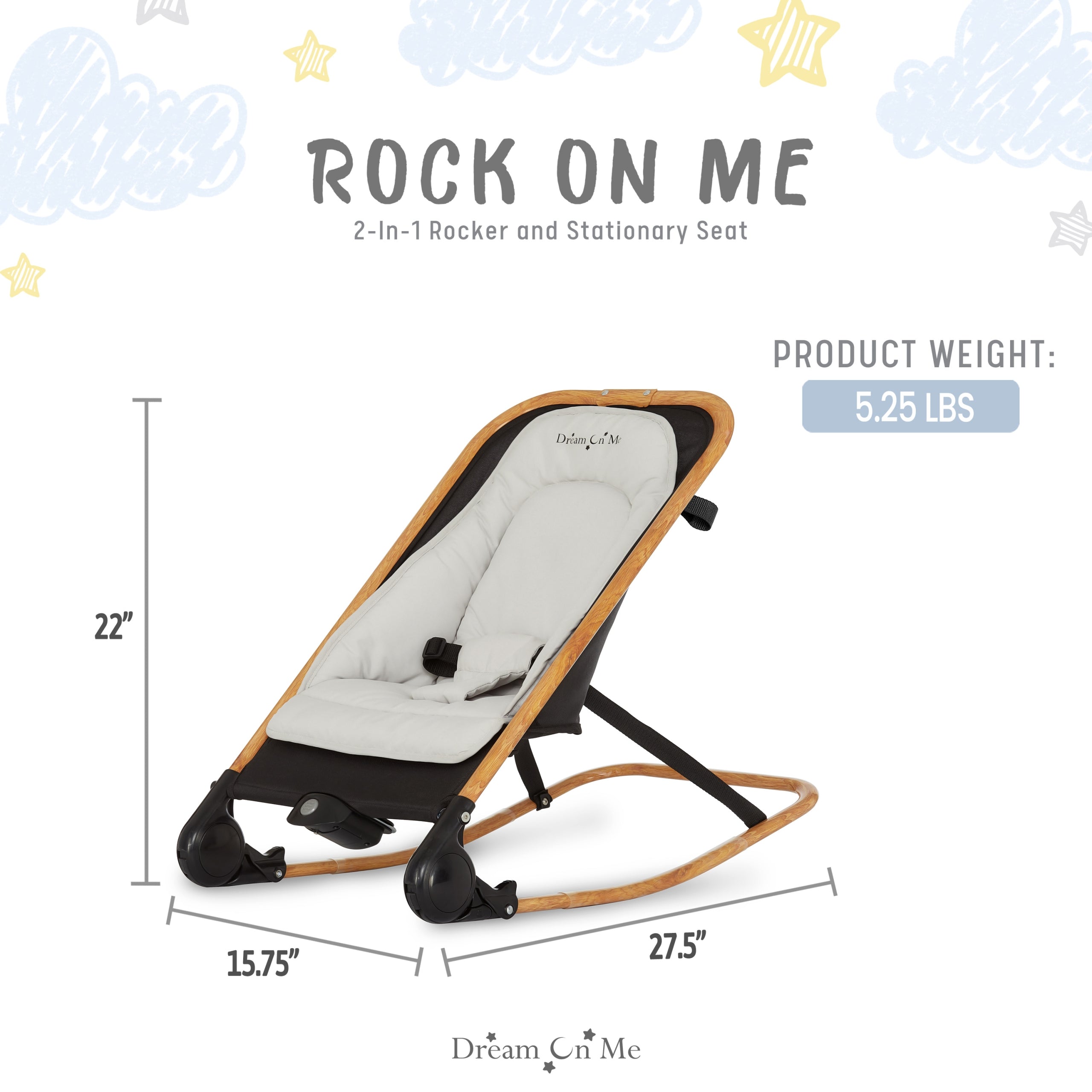 Dream On Me Rock With Me 2-in-1 Rocker And Stationary Seat