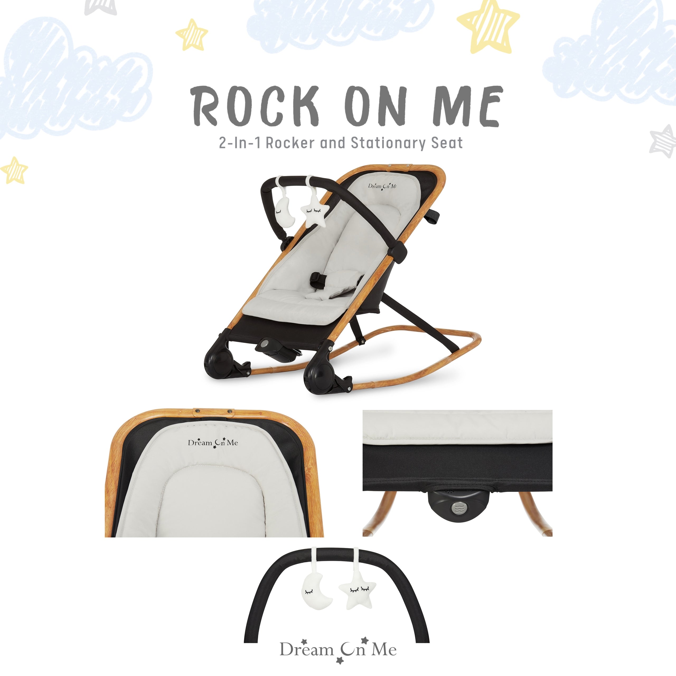 Dream On Me Rock With Me 2-in-1 Rocker And Stationary Seat