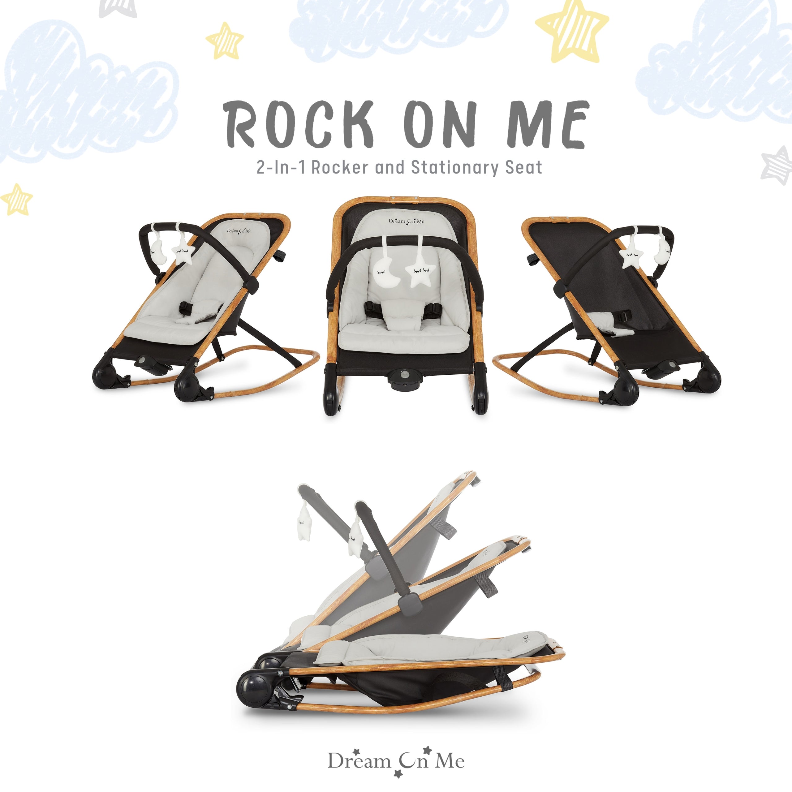 Dream On Me Rock With Me 2-in-1 Rocker And Stationary Seat