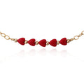 Cameo Collection Half Strung Red Coral Hearts Bracelet