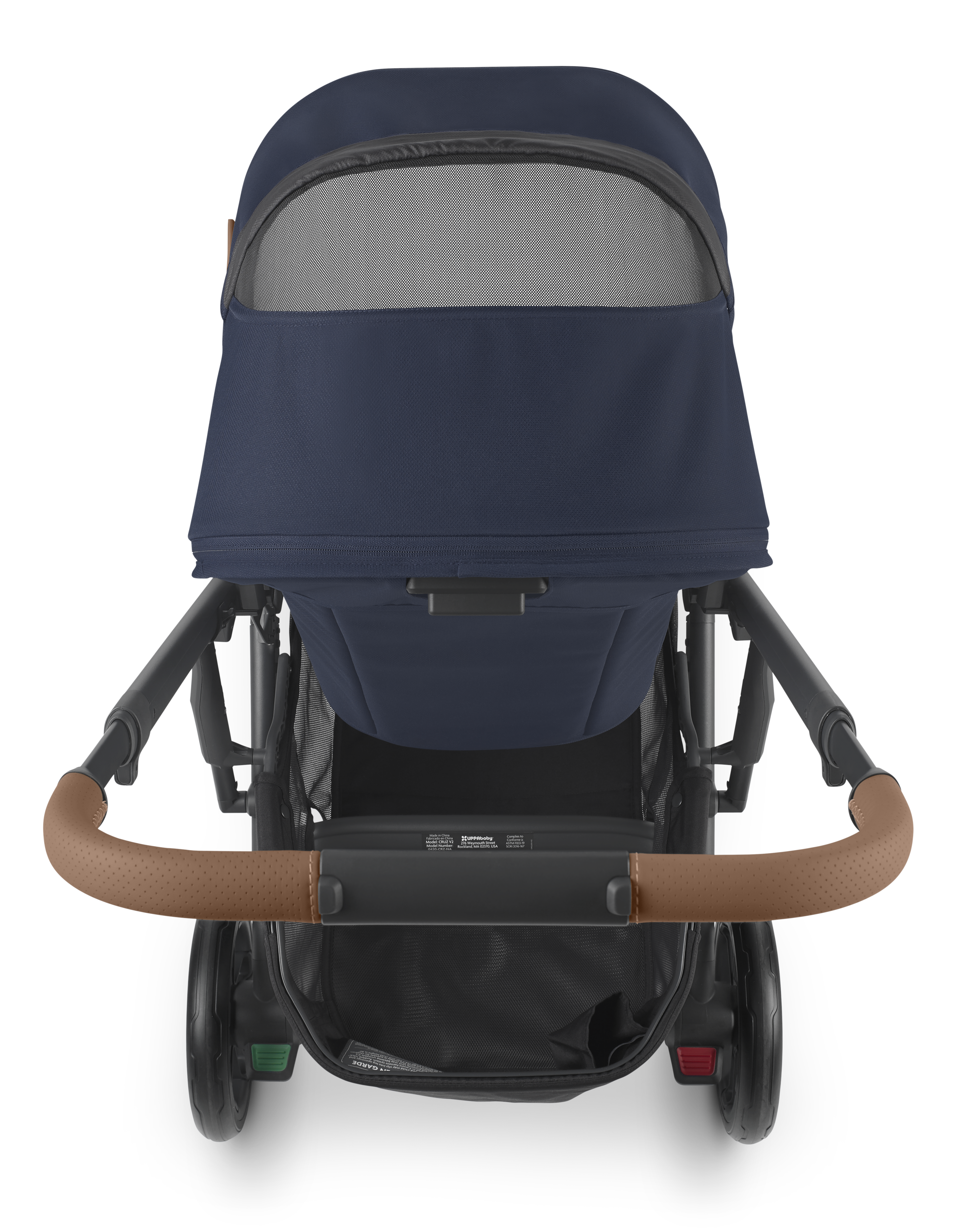 Mega babies' UPPAbaby CRUZ V2 has a peekaboo ventilated mesh window.