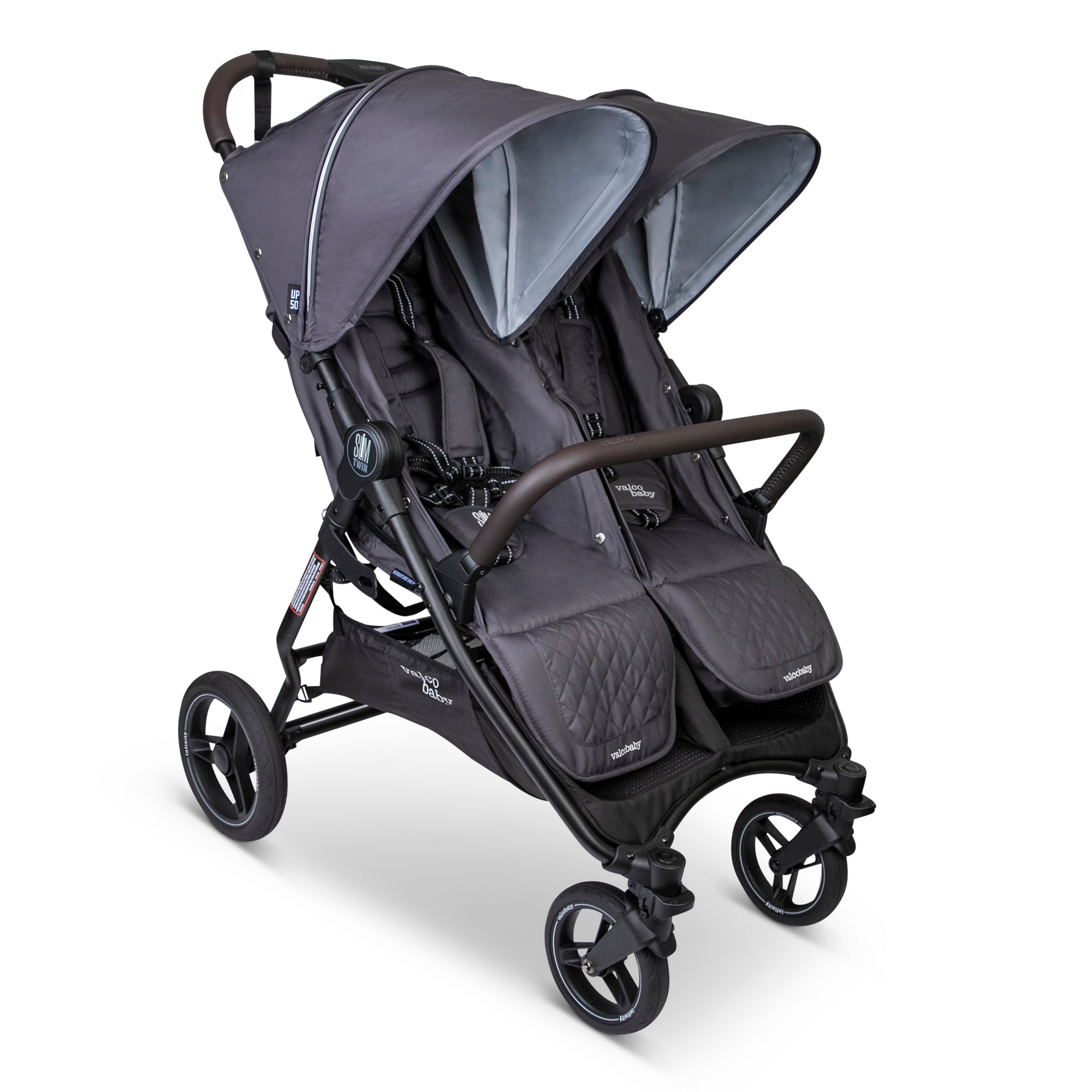 Valco Baby Slim Twin Double Stroller With Bumper Bar - Sport Edition