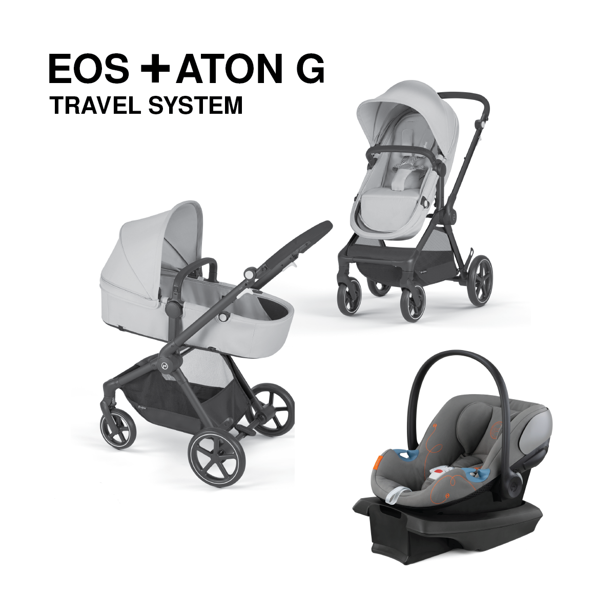 Cybex EOS 5 in 1 Travel System Stroller Lightweight Aton G Infant Ca