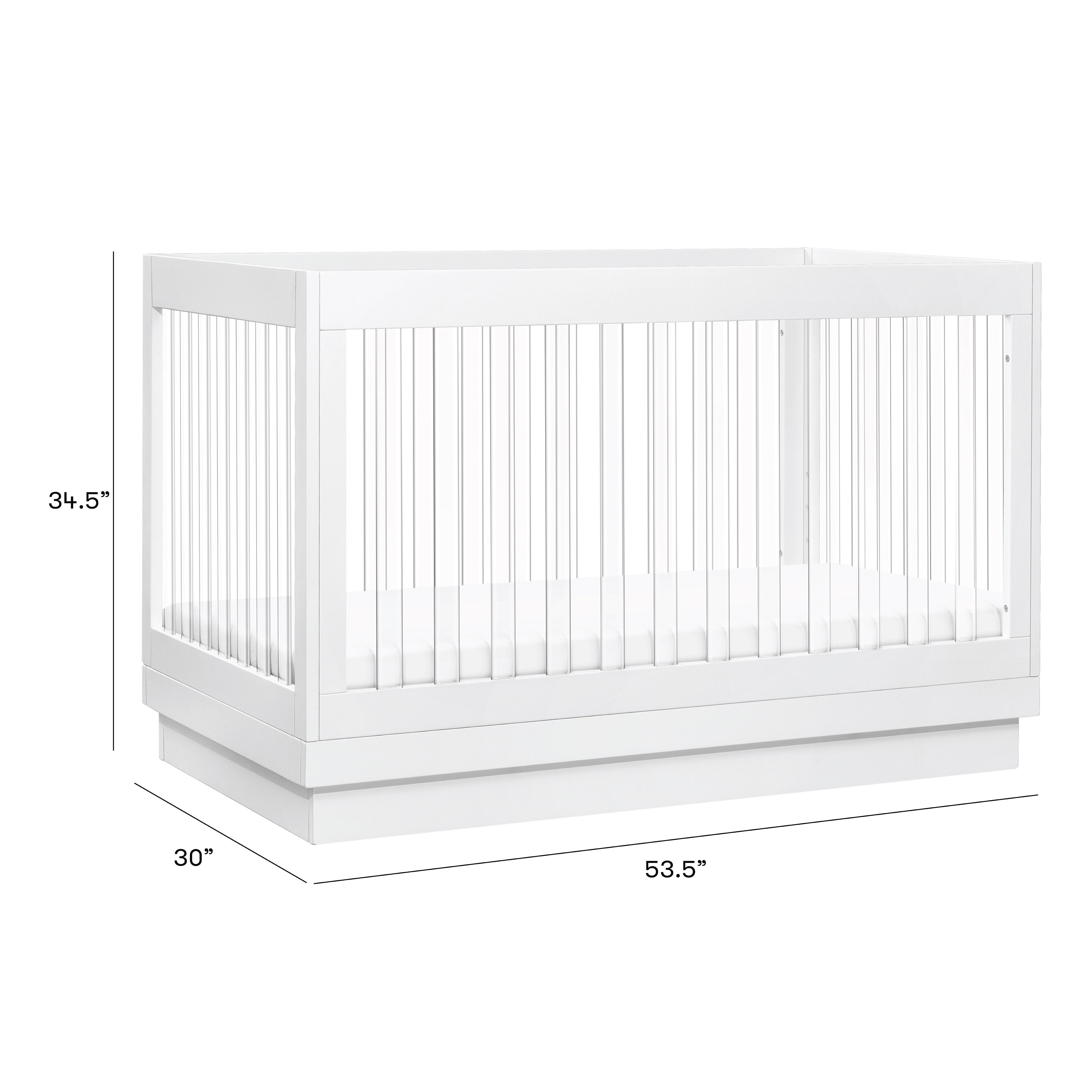 Babyletto Harlow Acrylic 3-in-1 Convertible Crib with Toddler Bed Conversion Kit