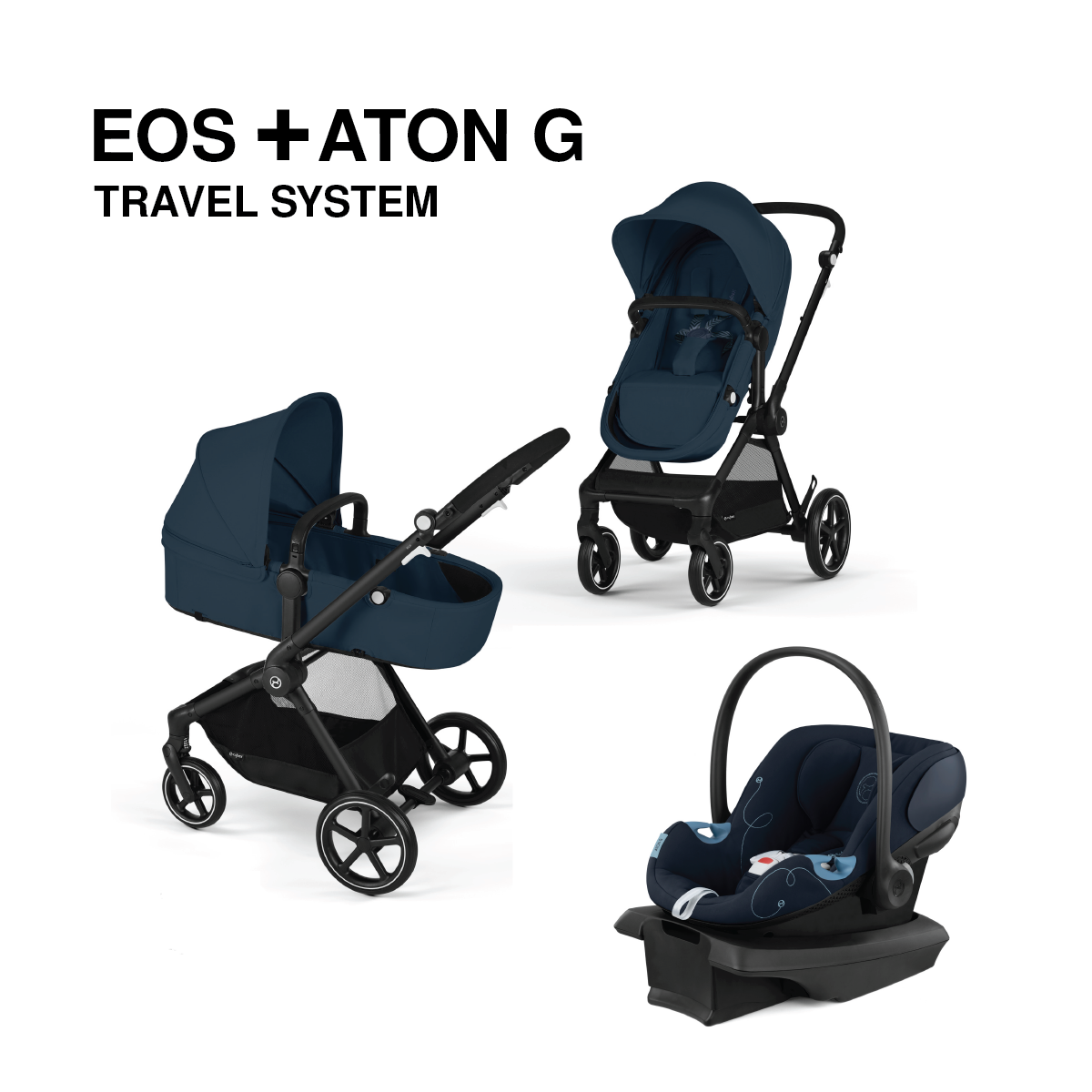 Cybex EOS 5-in-1 Travel System Stroller + Lightweight Aton G Infant Car Seat