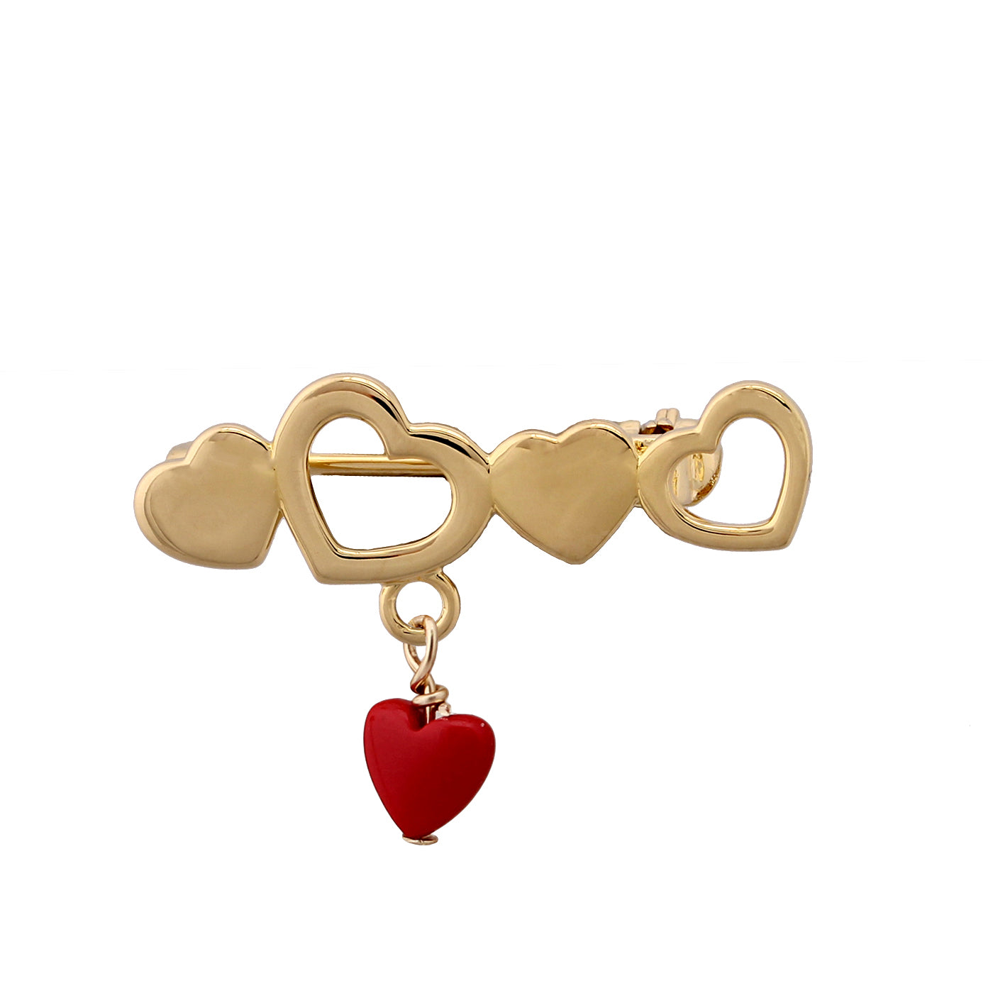 Cameo Collection Gold Four Heart Baby Pin with Dangle