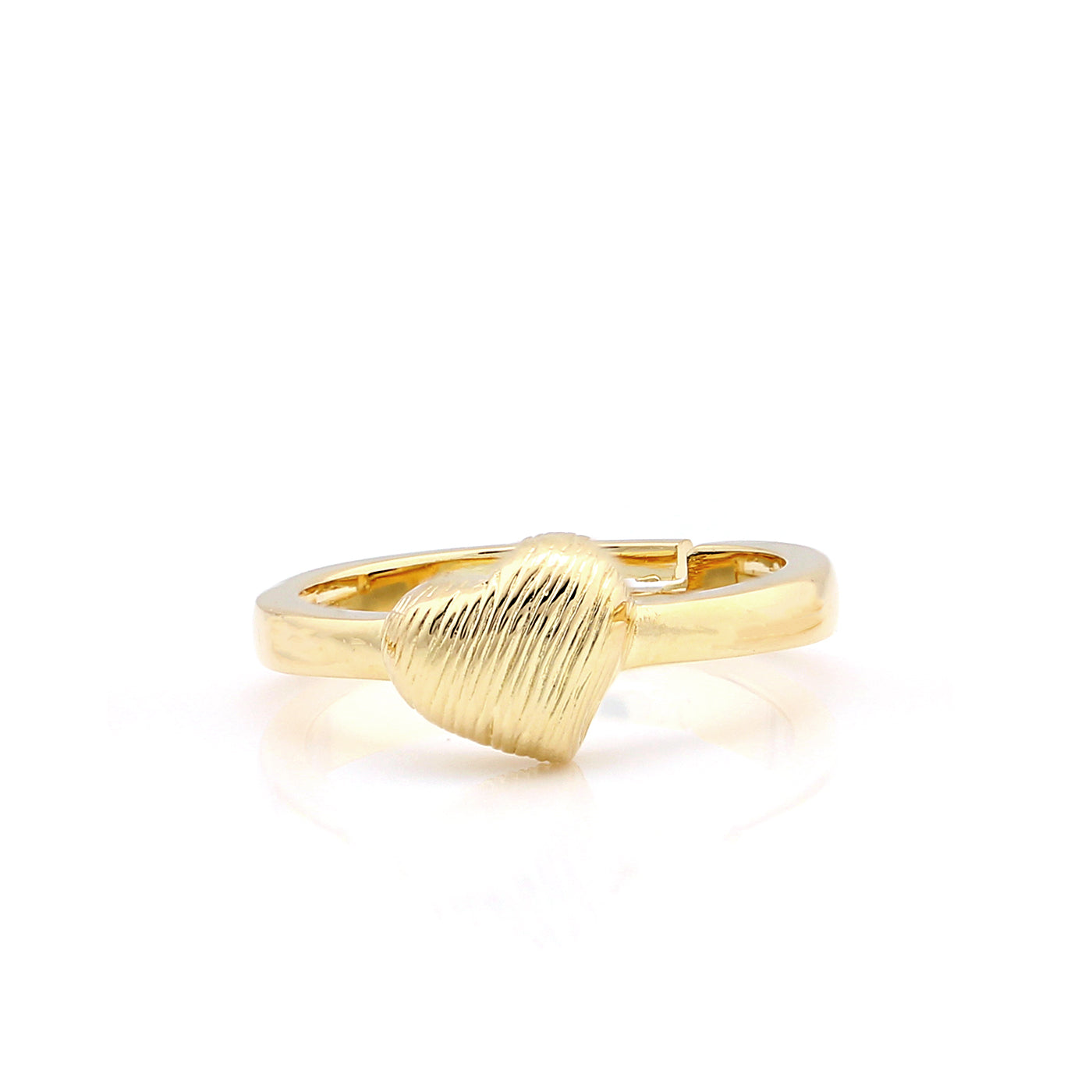 Cameo Collection Slanted Brushed Gold Heart Ring