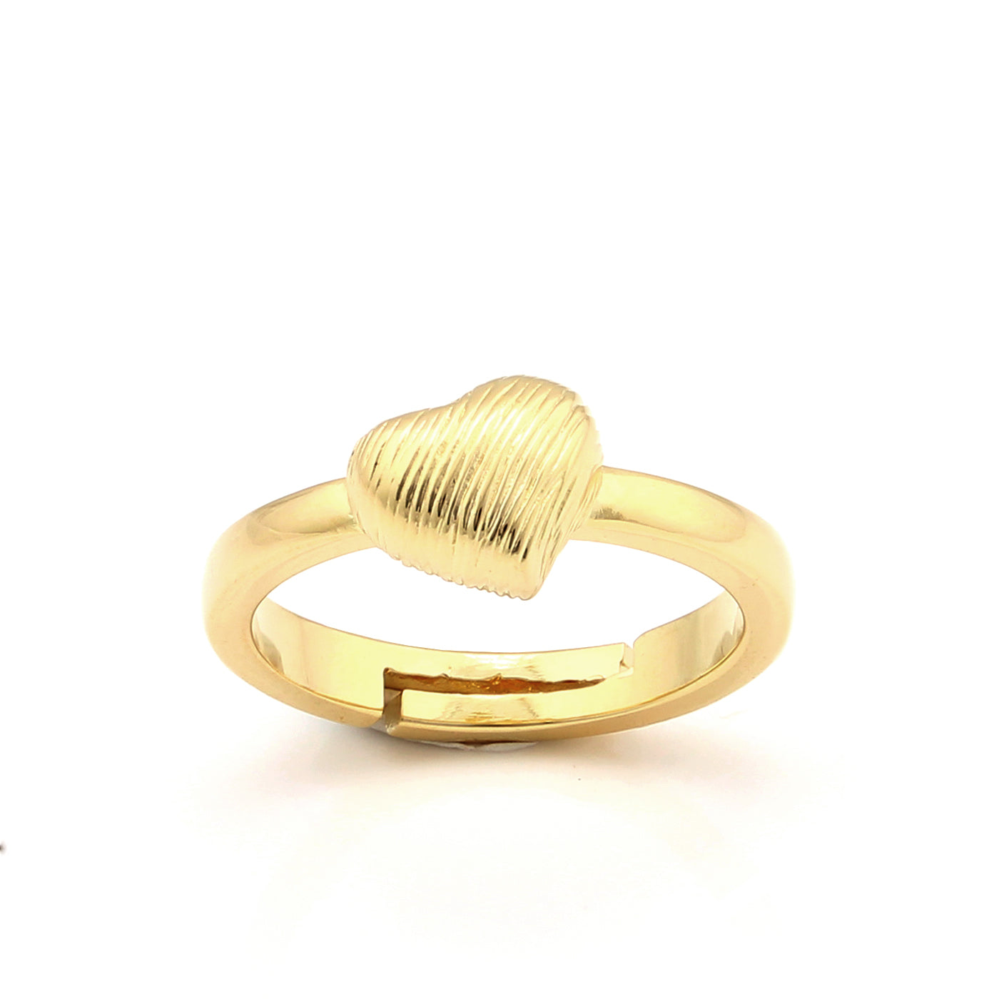 Cameo Collection Slanted Brushed Gold Heart Ring