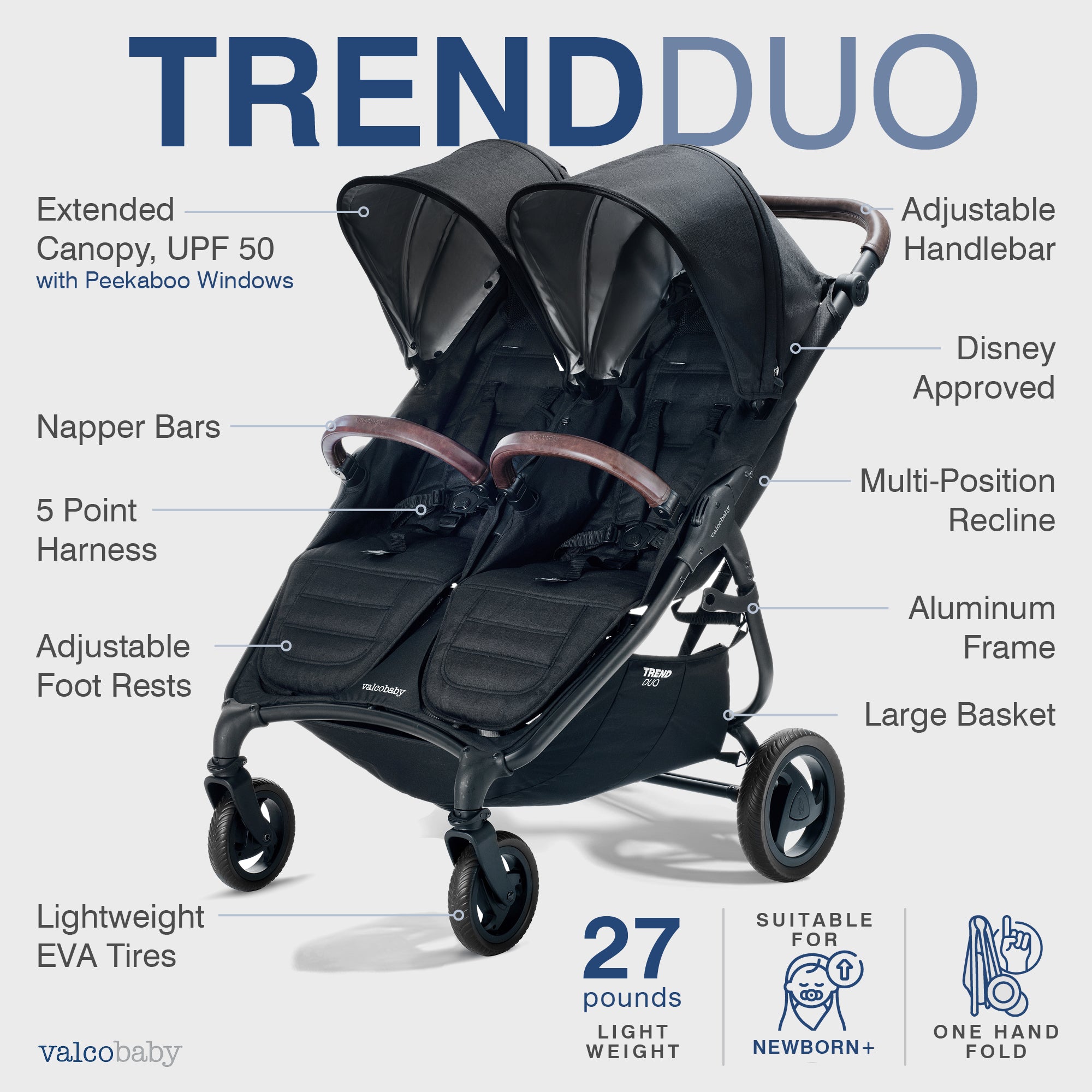 Valco Baby Duo Trend Double Stroller Sport Edition