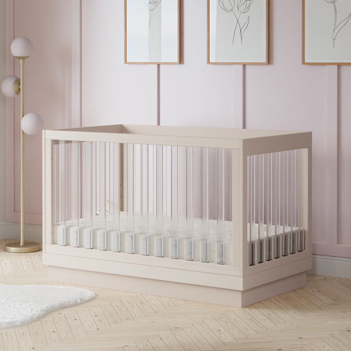 Babyletto Harlow Acrylic 3-in-1 Convertible Crib with Toddler Bed Conversion Kit