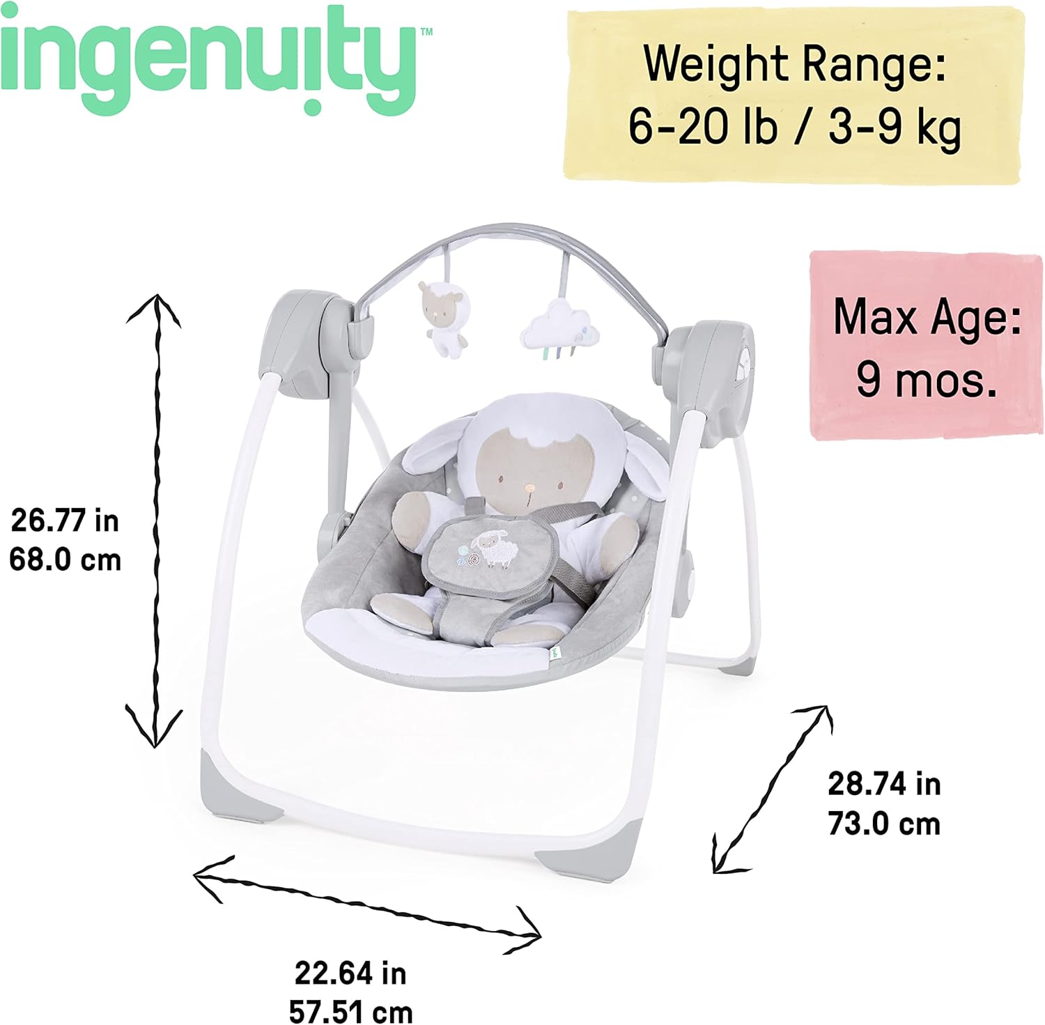 Ingenuity Comfort 2 Go Portable Swing