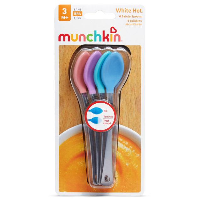 Munchkin White Hot Safety Spoons - 4pk