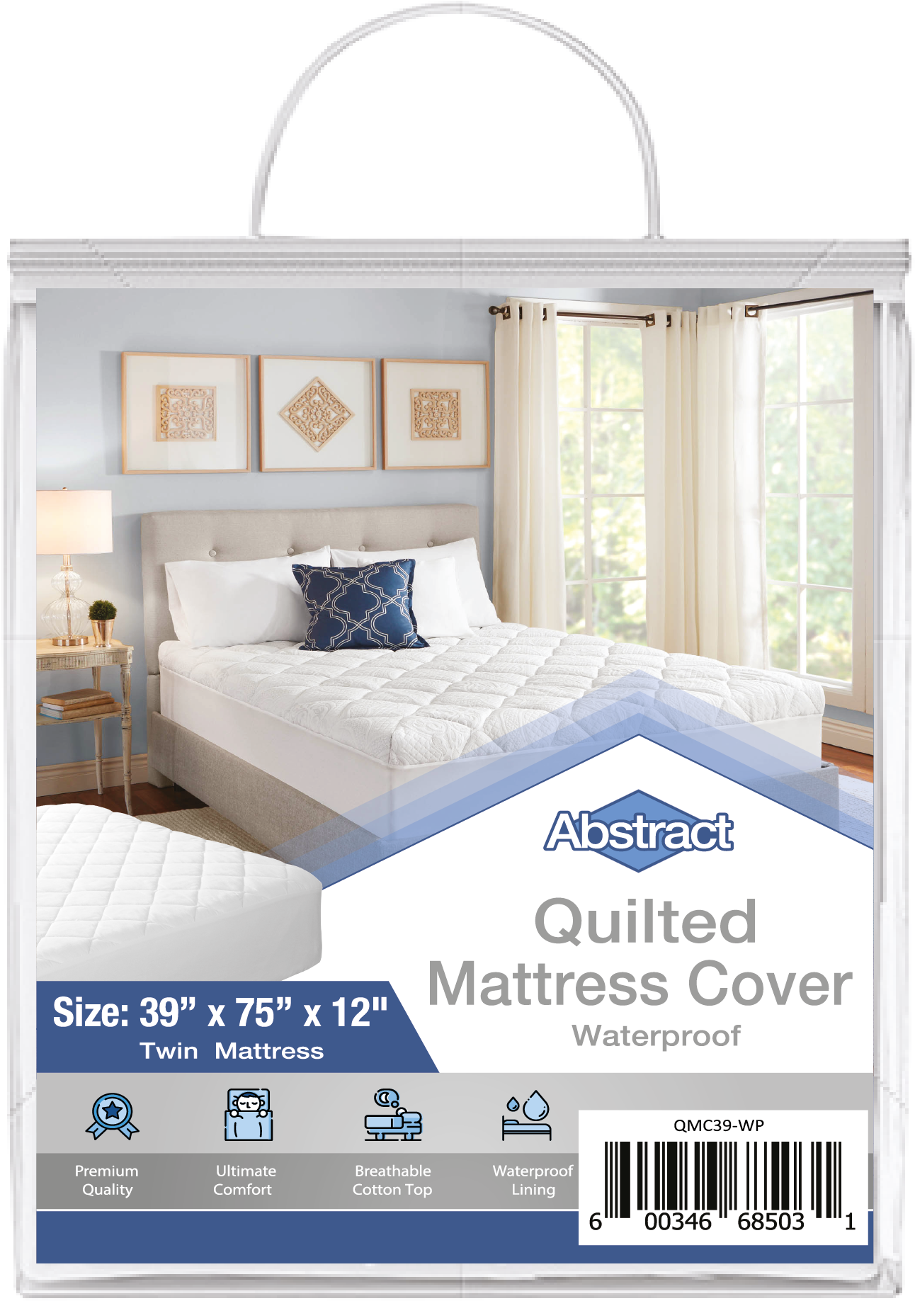 Abstract Luxury Quilted Waterproof Mattress Cover