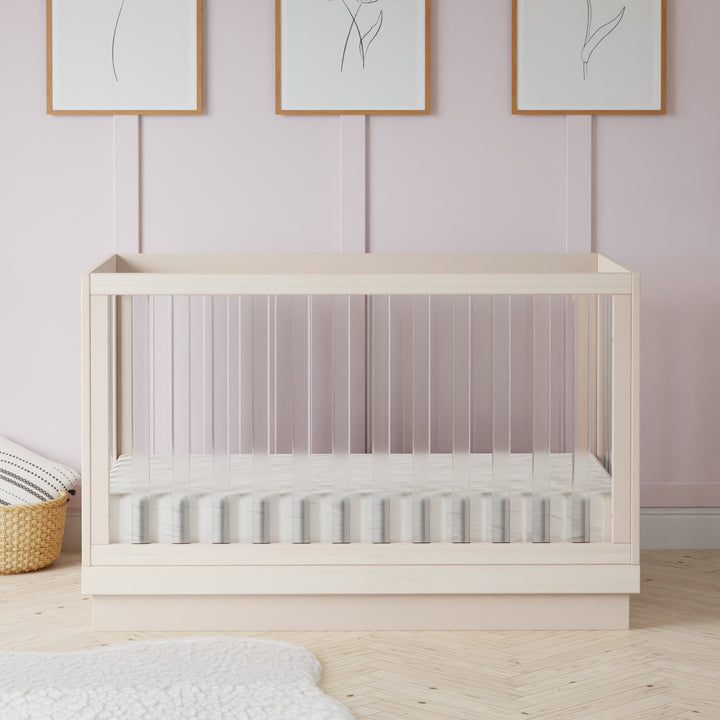 Babyletto Harlow Acrylic 3-in-1 Convertible Crib with Toddler Bed Conversion Kit