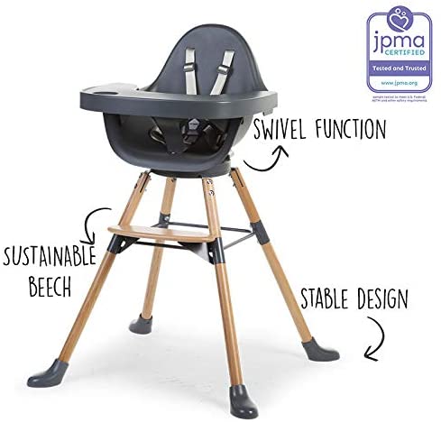 Childhome EVOLU ONE.80° Adjustable & Swivel High Chair