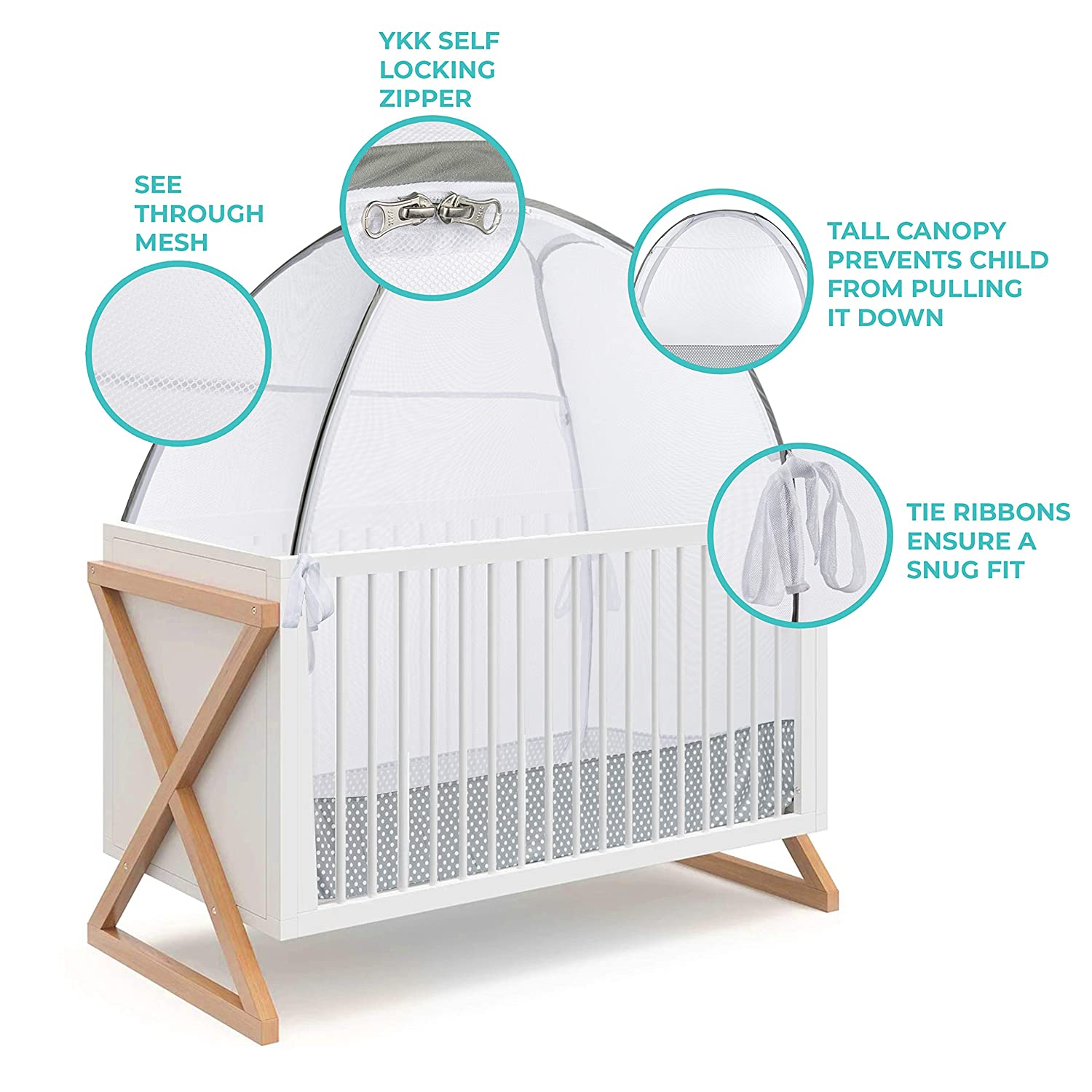 Green Frog 2-in-1 Baby Crib Safety Net and Pop-Up Tent