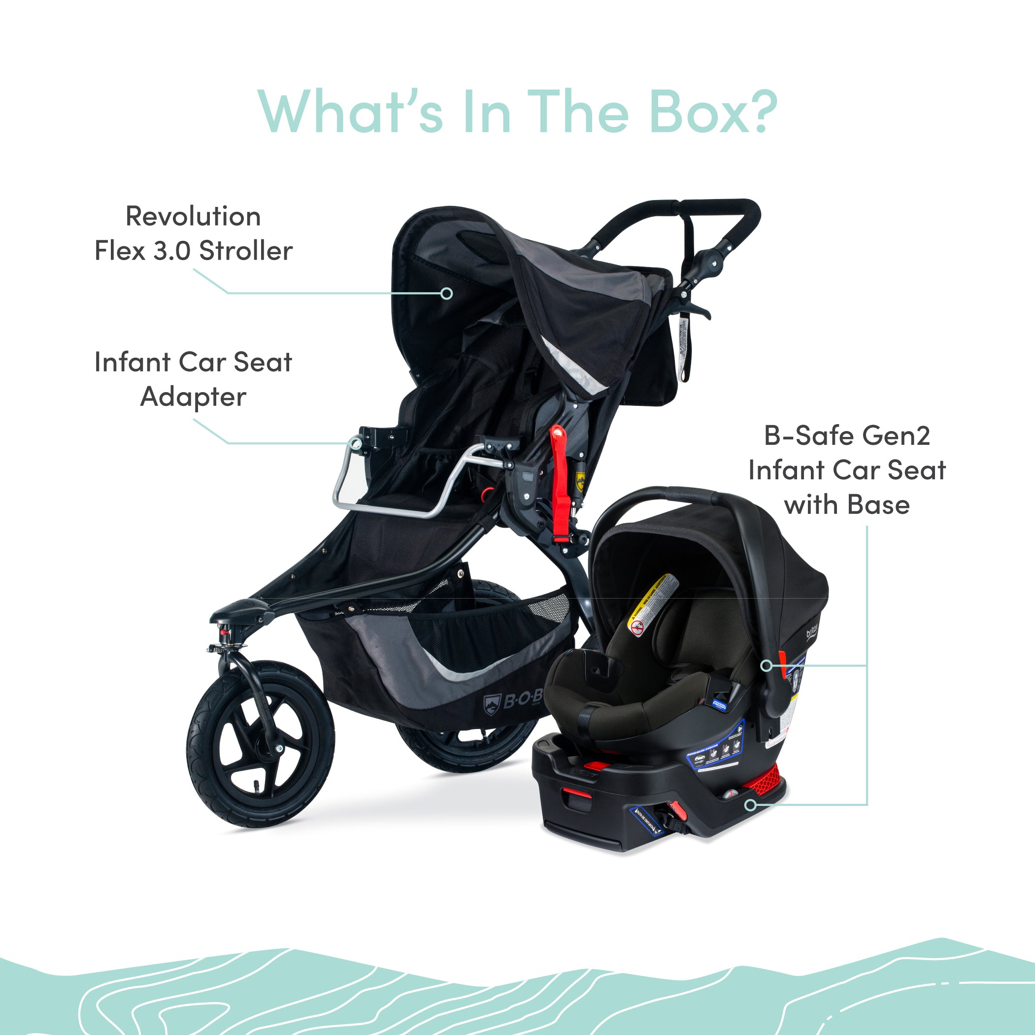 BOB Gear Revolution Flex 3.0 Travel System with B-Safe Gen2 Infant Car Seat