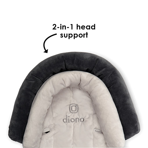 Diono Cuddle Soft 2-Pack 2-in-1 Baby Head Neck Body Support Pillow for Car SEATS and Strollers - Gray/Pink